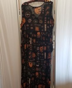 Bila button front sleeveless maxi dress